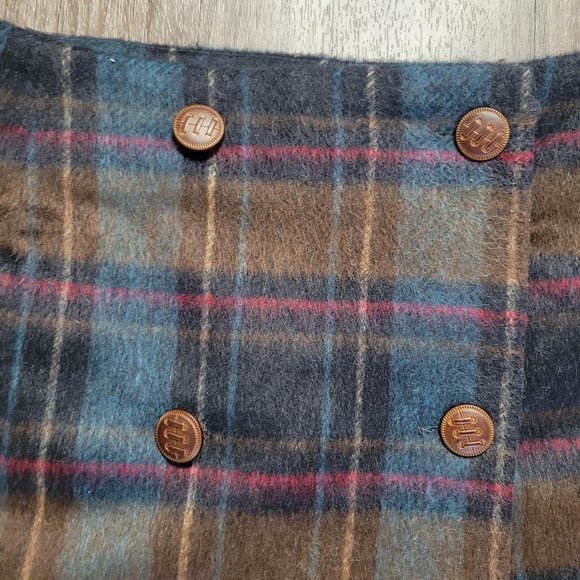 Miss Patina London Galloway Academia Tartan Plaid Wool Blend Wrap Skirt UK 10 6 - Picture 8 of 16